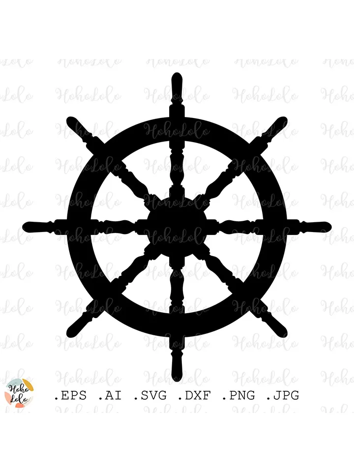 Ship Wheel Svg, Ship Wheel Silhouette, Ship Wheel Cricut, Ship Wheel Stencil, Ship Wheel Templates Dxf, Ship Wheel Clipart Png