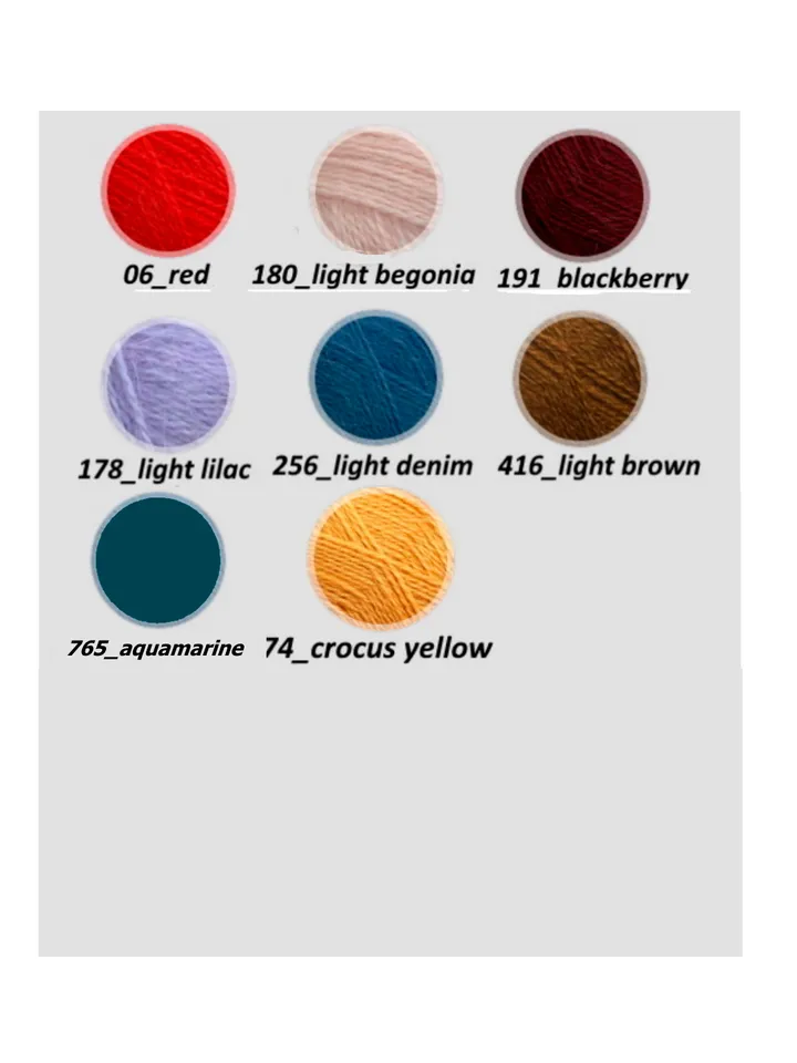 Yarn 50% goat down, 50% merino wool, Peacock's Feather, for Hand knitting, Crochet, 150g