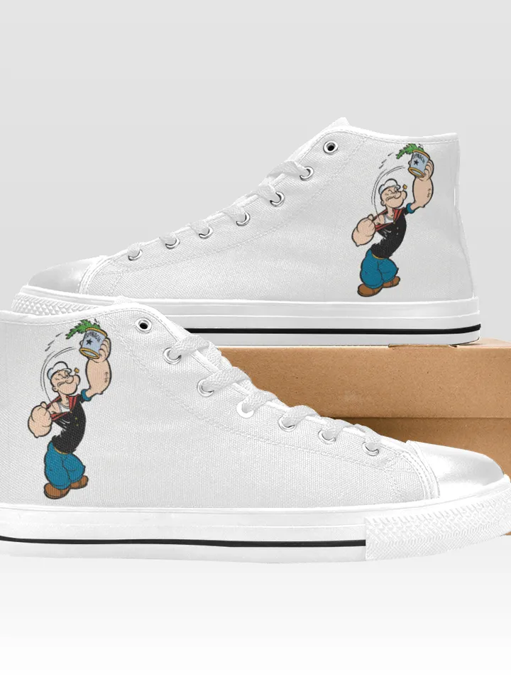 Popeye Shoes, High-Top Sneakers, Handmade Footwear