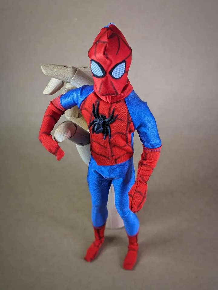 Blue & red cosplay Spider bodysuit for 12-inch fashion male dolls