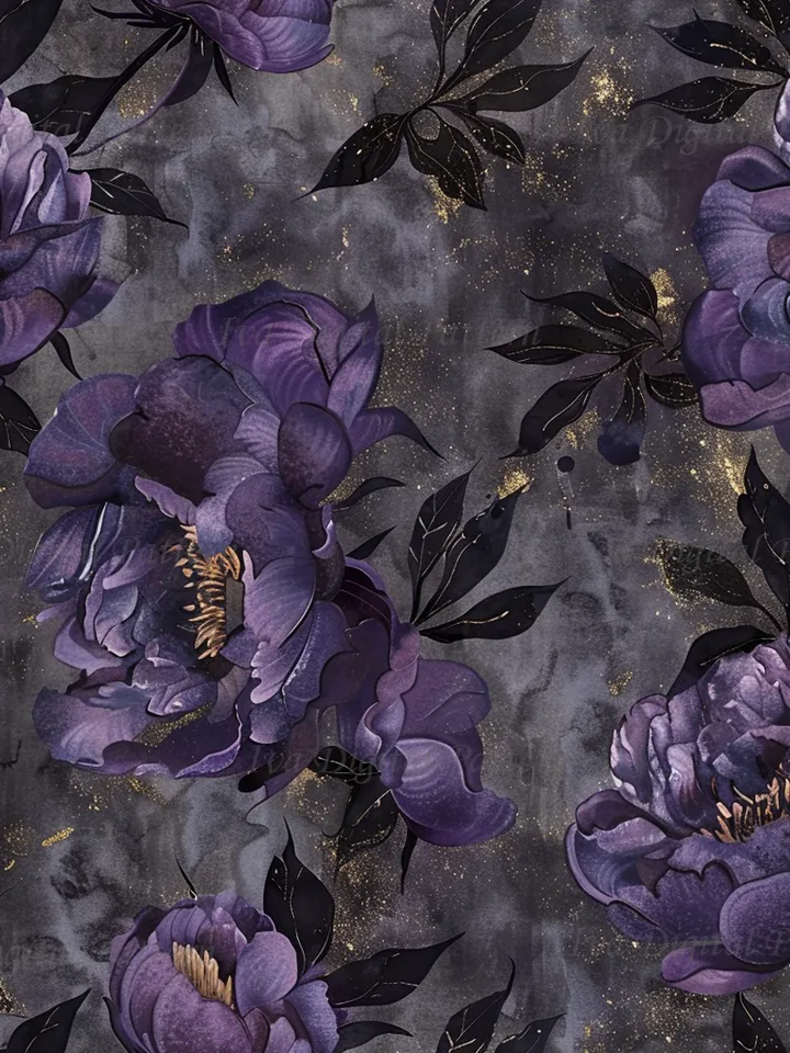 Abstract Floral Watercolor Seamless Pattern, Purple Peony Flowers ,digital paper, mosaic pattern,
repeating pattern, commercial use
