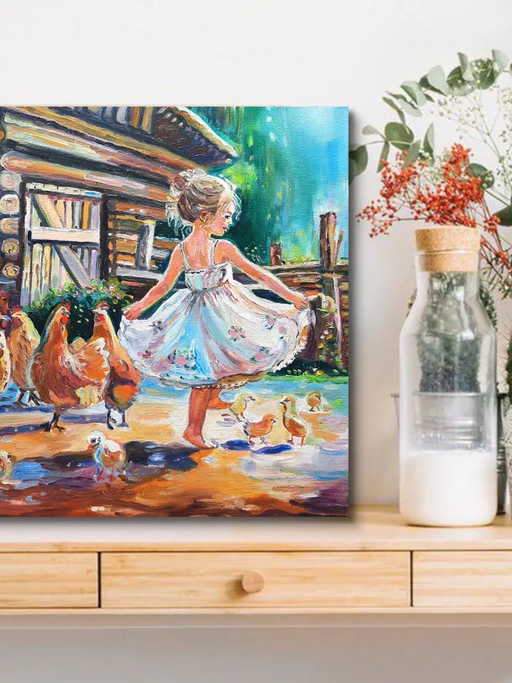 Girl inThe Country Painting Original Oil Art
Oil on Canvas