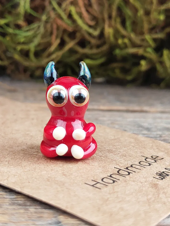 Tiny monster miniature, glass monster figurine, monster sculpture for terrarium decoration or fairy garden decor