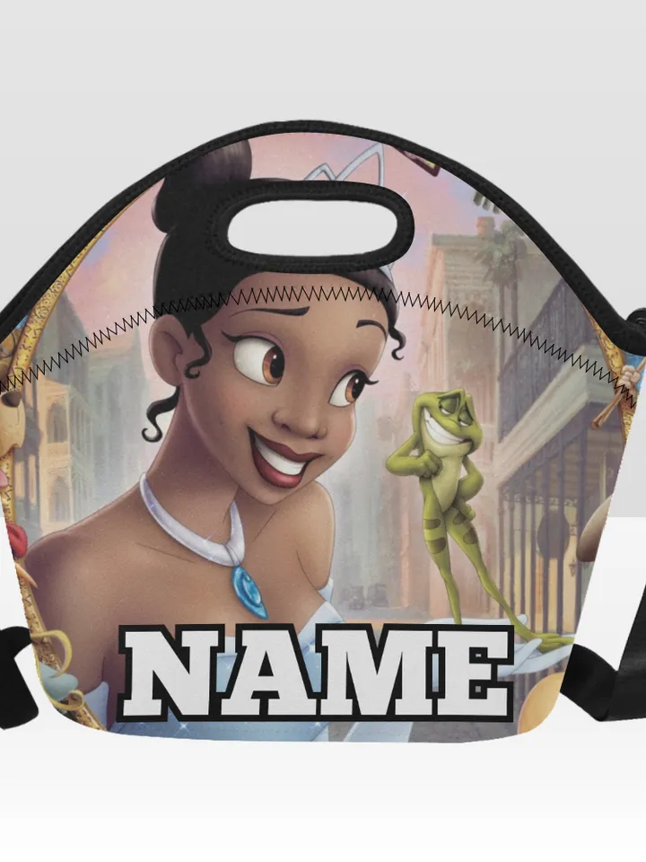 Custom NAME Princess and the Frog Neoprene Lunch Bag, Lunch Box
