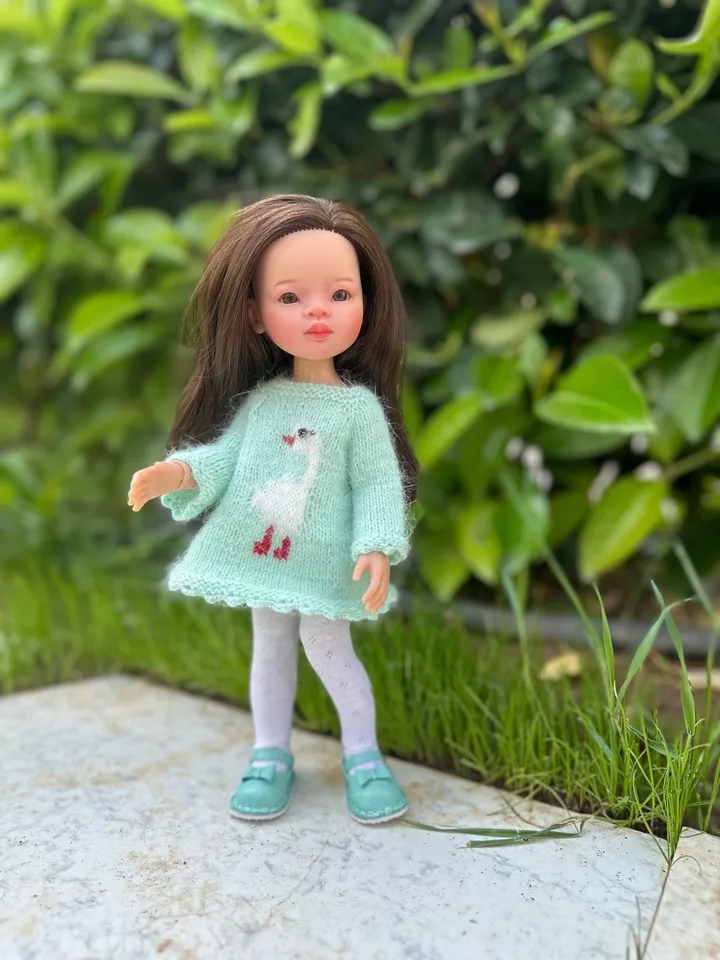 Paola Reina Doll Delight Set: Exclusive Handmade Outfit Dress, Tights, Shoes