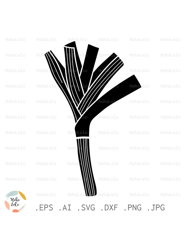 Leek Svg, Leek Cricut, Leek Silhouette, Leek Stencil, Leek Templates Dxf, Leek Clipart Png, Onion Svg, Onion Cricut