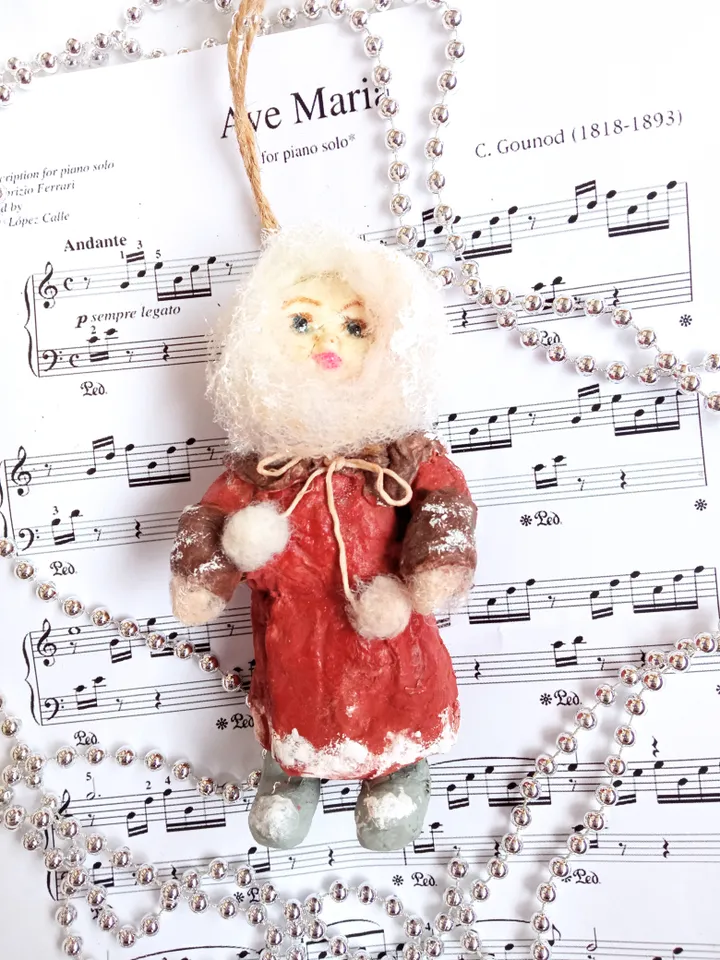 Adorable Mini Doll - Unique Handmade Christmas Ornament or Gift Free Shipping Spun cotton doll Christmas tree toy