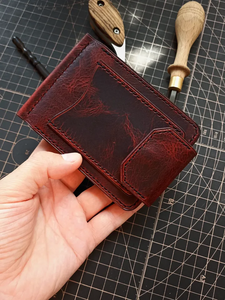 PDF Large wallet pattern with money clip - Leather wallet pattern - Download PDF
