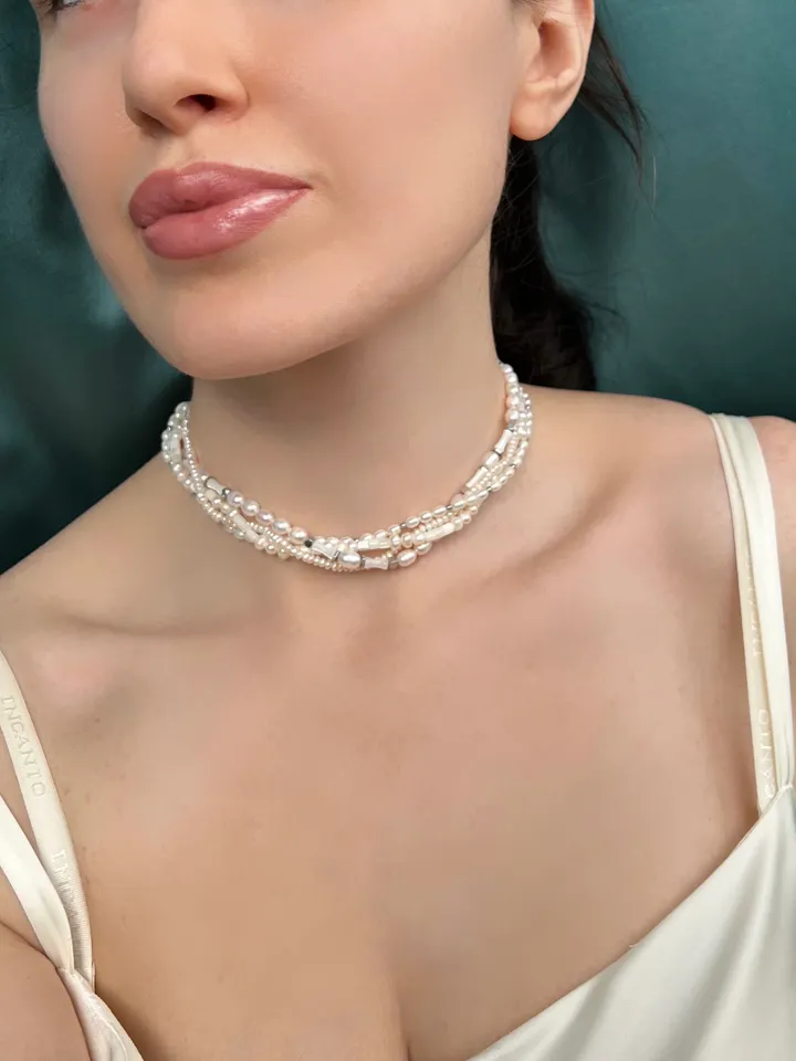 Multilayer Pearl Necklace LOVE COLLAR