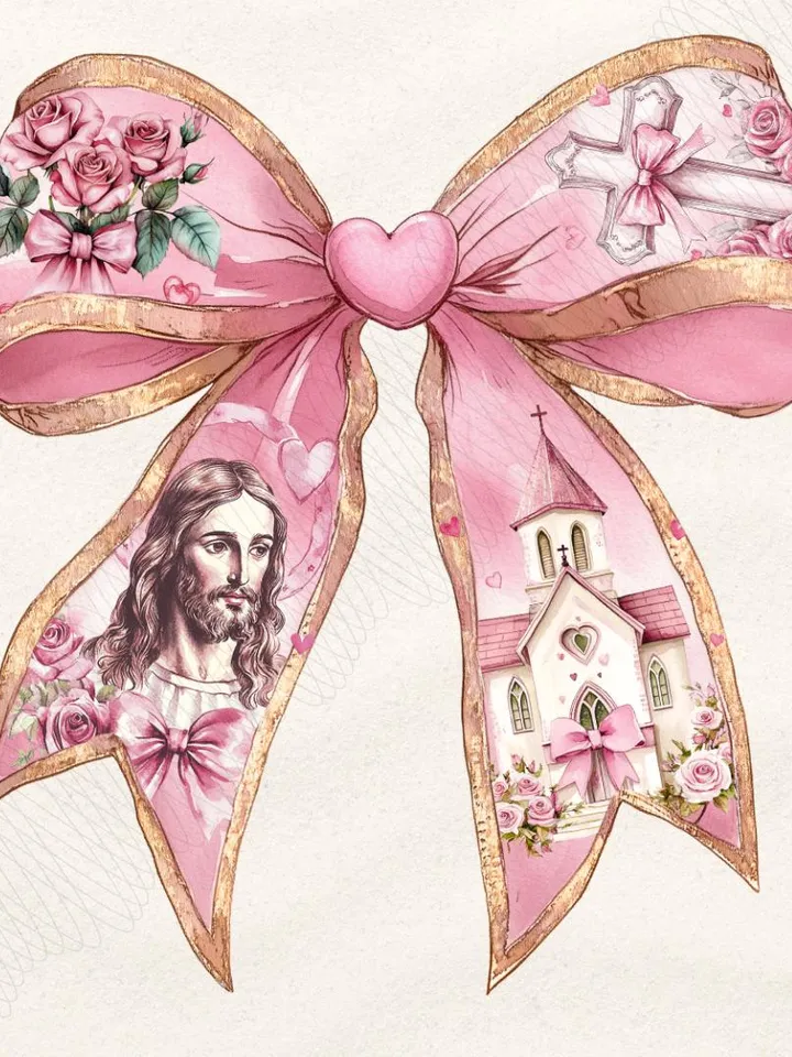 Jesus is my Valentine PNG, Christian Valentine Png, Valentine Coquette Bow Png, Bible Verse Png, Love Like Jesus Png, Cross, Faith, Jesus
