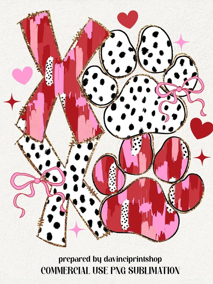 Brushstroke Paw Dog Valentine Coquette Png, Dog Valentines png, Dog Lover png, Valentines Day png, Xoxo png, Valentines png, Dog Paw png