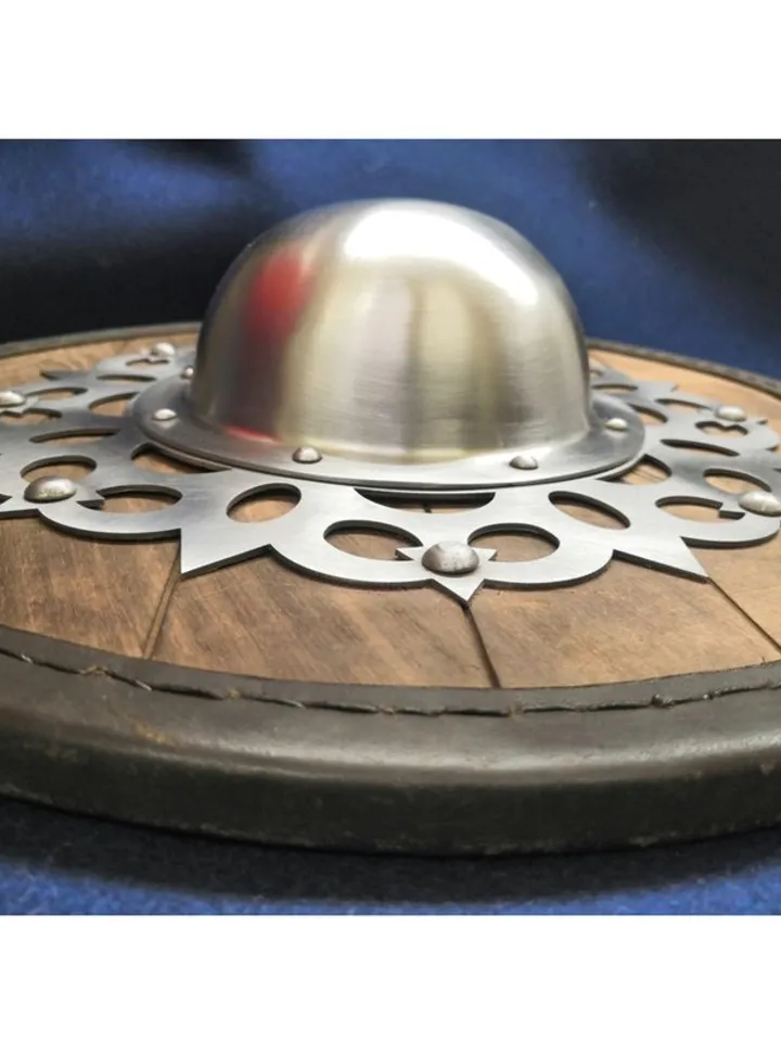 Shield steel wood - for reenactors - forged steel - hand forged umbon - buckler