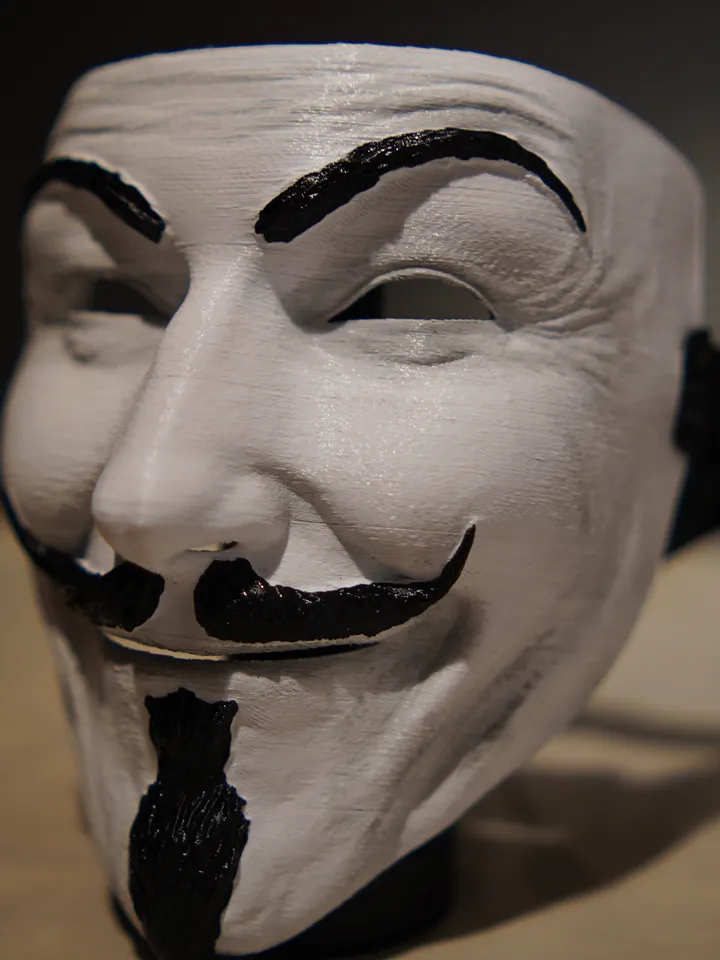 Guy Fawkes Mask Realistic Collectible White Vendetta Anonymous