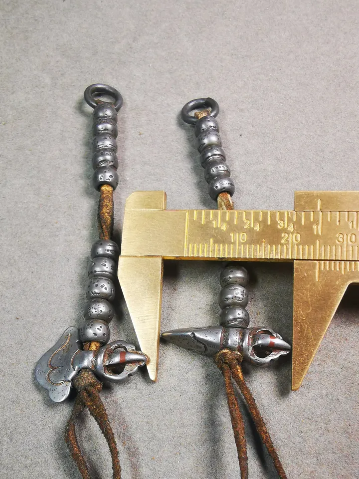 Gandhanra Handmade Tibetan Buddhist Mala Counters,Prayer Bead Counters,with Kartika and Kila Pendant,Made of Cold Iron