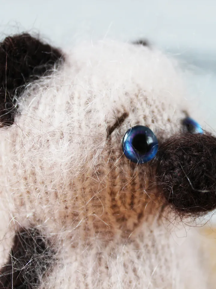 Siamese cat plush, Stuffed cat lover gift, Miniature cat plushie, Amigurumi cat interior doll