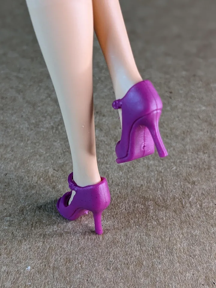 Purple high heel sandals for 1/6 scale female dolls