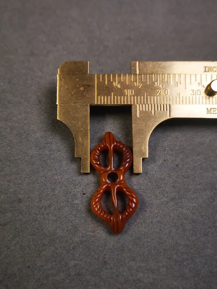 Gandhanra Tibetan Yak Bone Carved Vajra Amulet for Prayer Bead,Mala Pendant