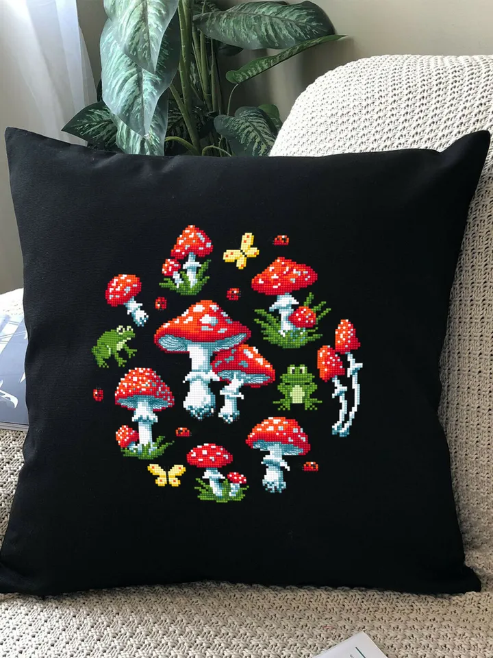 Mushroom sampler cross stitch pattern PDF download Amanita mushroom cross stitch chart, Mini frog cross stitch Mushroom pattern digital #L76