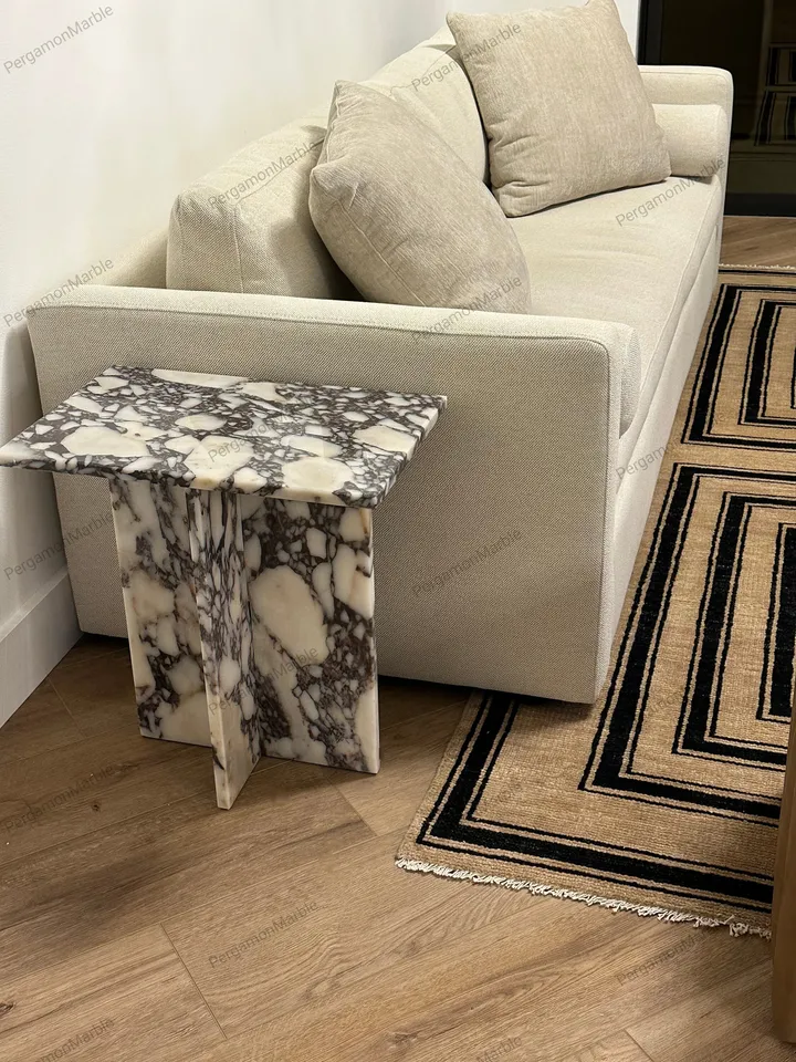 Rectangle model calacatta viola side table, end table, free shipping, handmade, choose your own stone