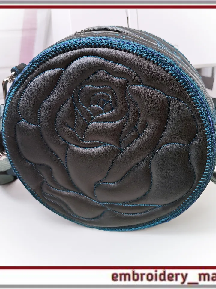 In the hoop Machine Embroidery Design Handbag Photo Stitch Rose ITH by Embroidery Manavi 05
