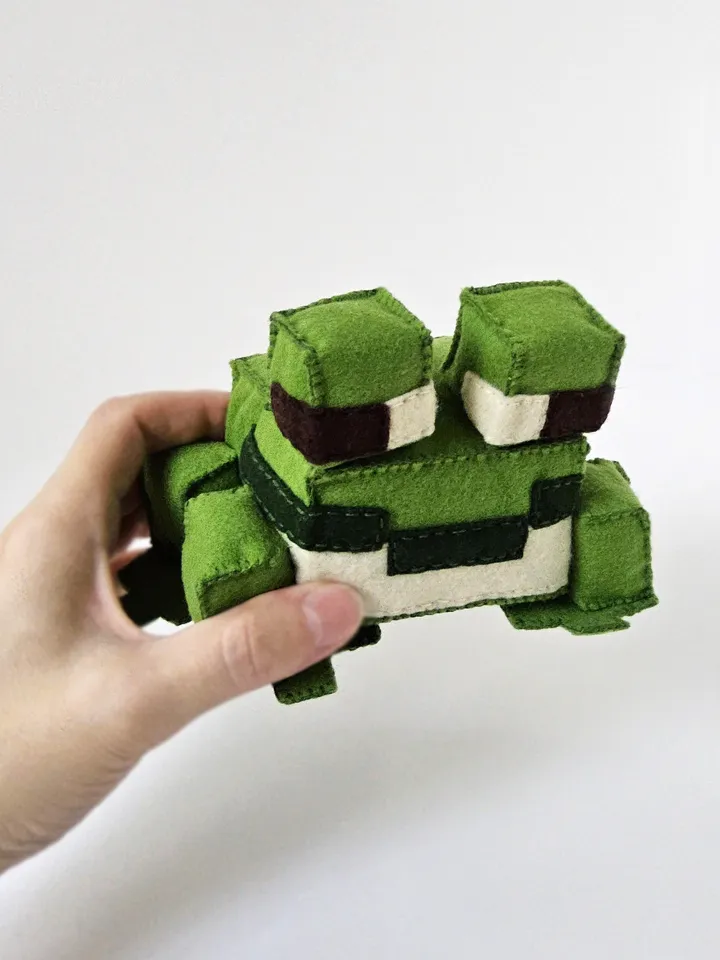 Worry Frog Toy Felt Pattern , felt animals toys patterns , Anti-stress worry pet.