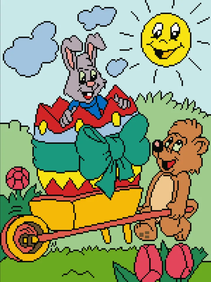 Cross Stitch Pattern Easter Sunny Morning Digital Download PDF