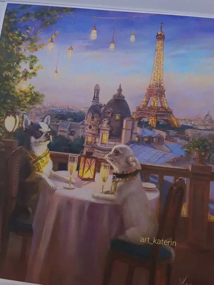 print of oil painting Paris