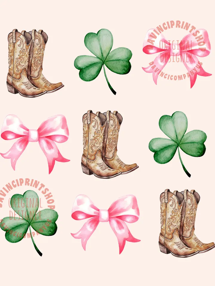 Lucky Cowgirl Png, St. Patrick's Day Png, Western png, Cowboy png, Cowgirl png, Shamrock Png, Irish png, sublimation designs