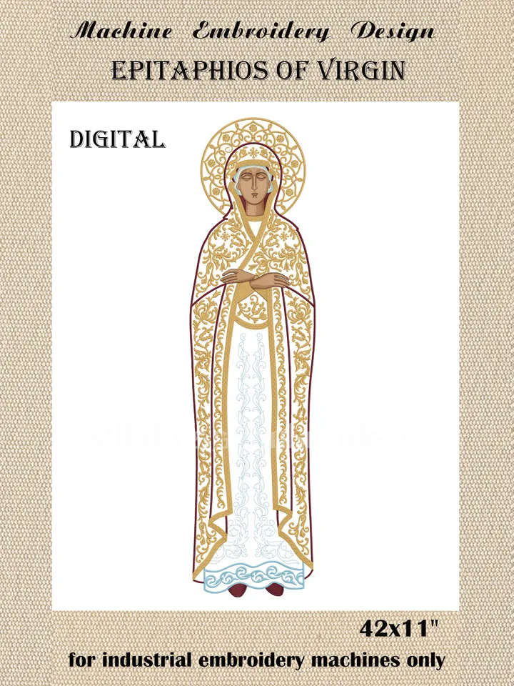 Epitaphios of Virgin applique embroidery design