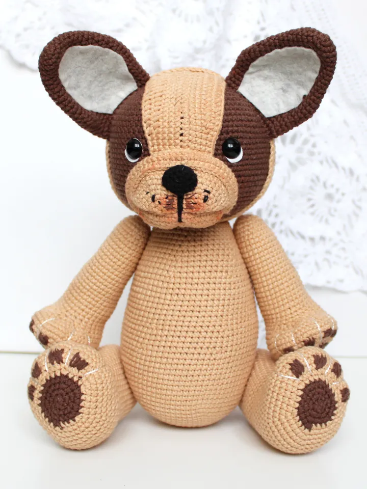 Dog crochet pattern PDF in English Amigurumi french bulldog toy