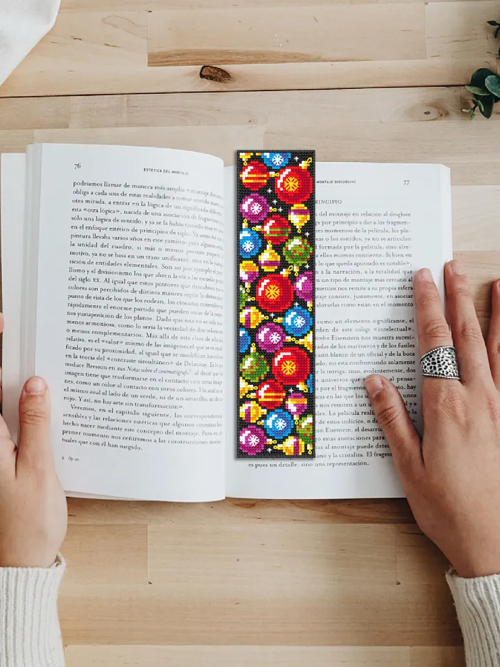 Holiday bookmark cross stitch pattern download PDF Christmas ball cross stitch Christmas handmade bookmark, Embroidery bookmark pattern #B93