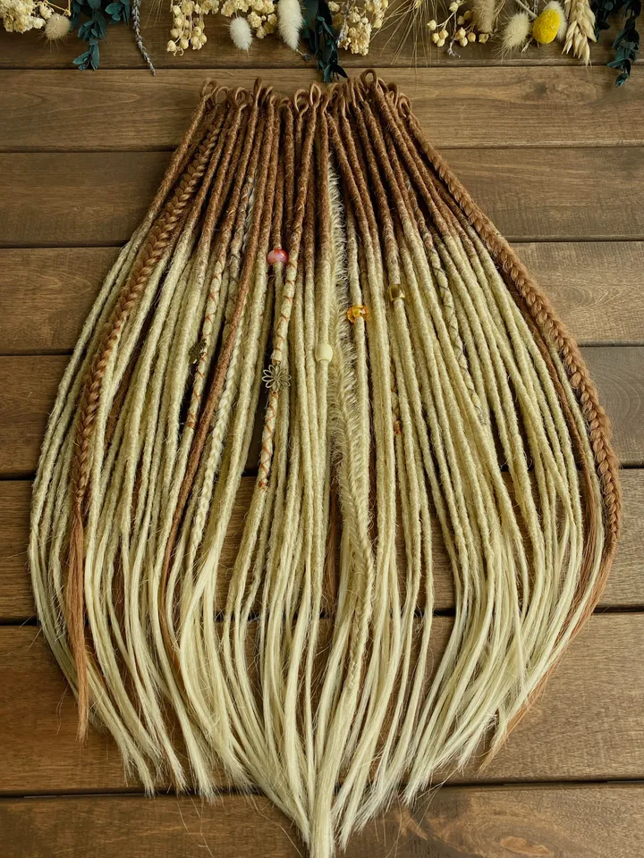 Honey brown to blonde ombre synthetic Se dreadlocks and braids, Ready to ship