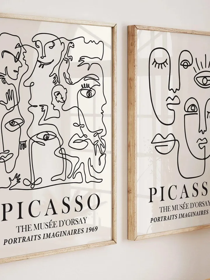 1000+ Picasso Exhibition Wall Art Bundle, Neutral Beige Abstract Vintage Minimalist Gift Idea, Famous Artist Print, Gallery Wall Home Decor