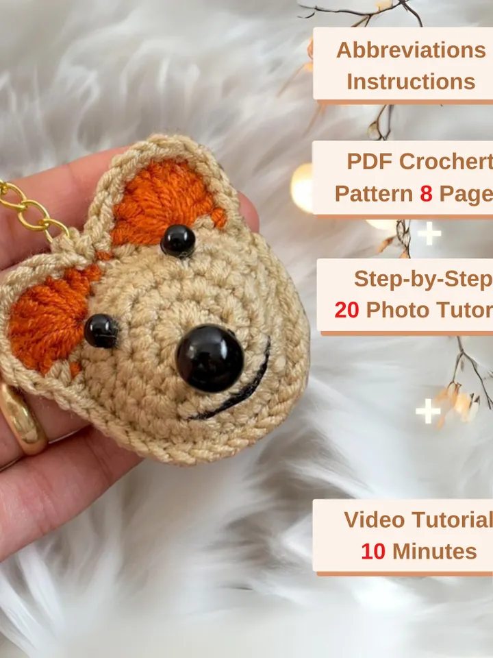 Mini Amigurumi Teddy Bear Keychain Pattern | Small Crochet Teddy Bear PDF | Cute Crochet Animal Gift for Kids