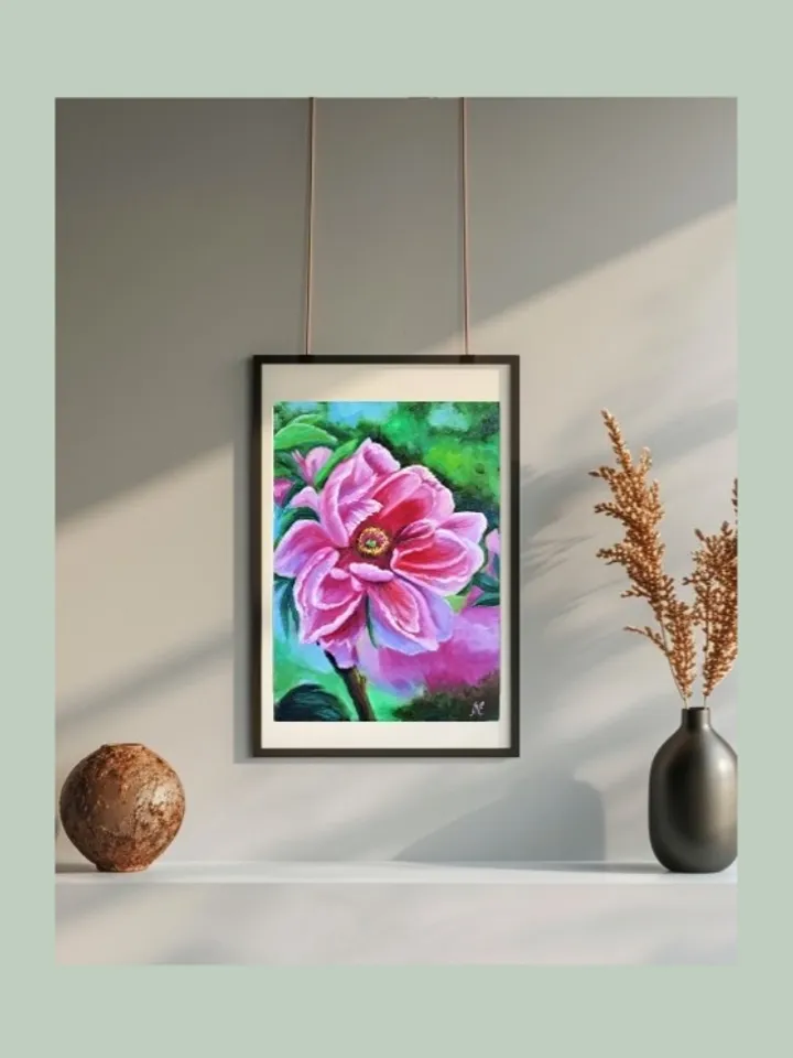 Original Oil Painting Beauty of Peony Wall Art Flower Hyperrealism on Canvas