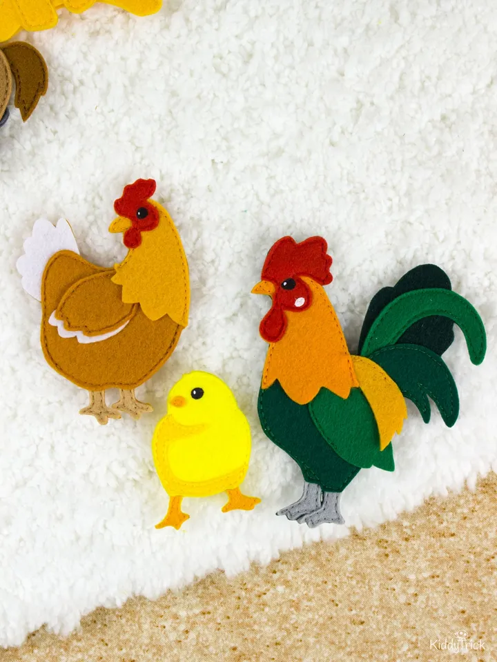Felt Domestic Animals Sewing Pattern - Felt Finger Puppets