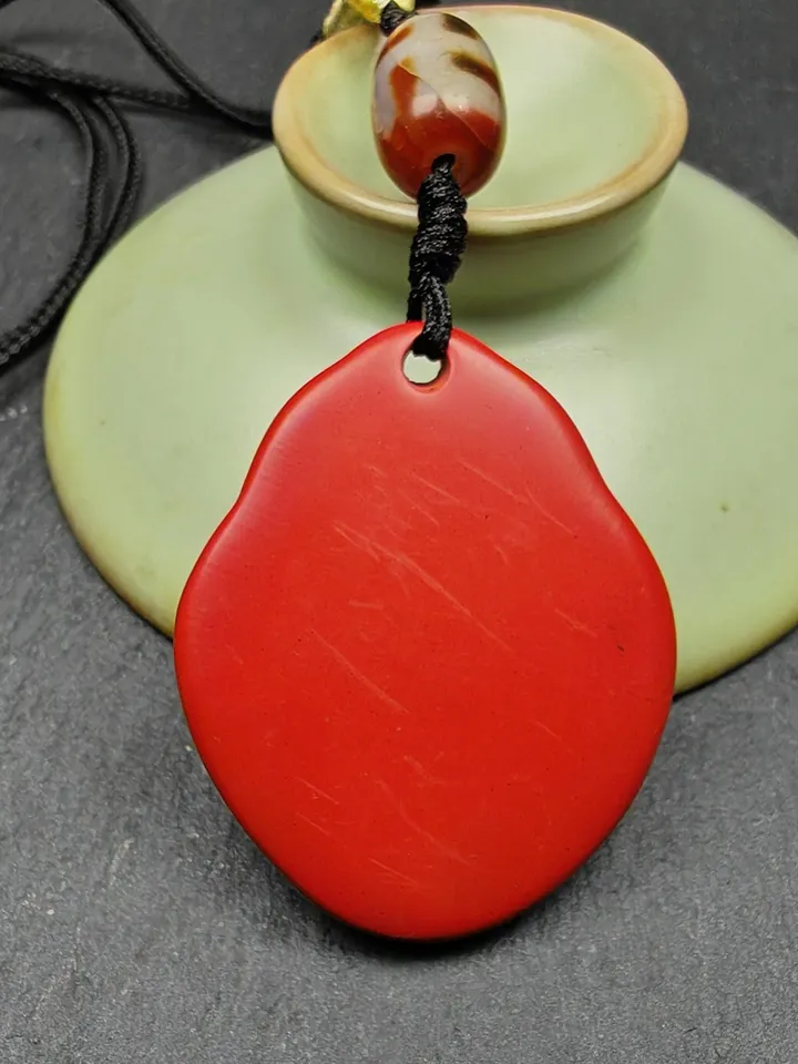 Authentic Old Cinnabar Mahakala Amulet with Dzi Bead, Gandhanra Tibetan Protective Charm,Spiritual Gift