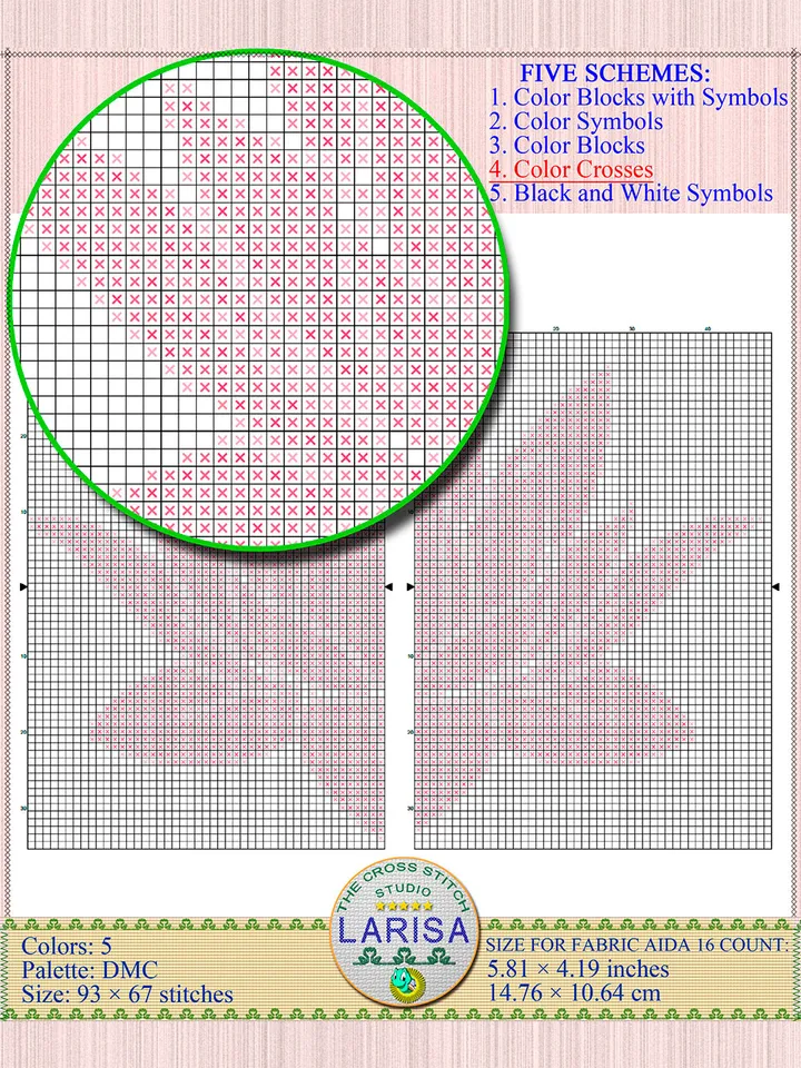 Pink Lotus Flower Cross Stitch Pattern | Pink Lotus Flower