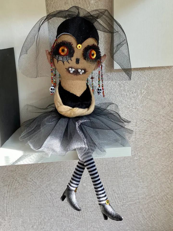 Halloween doll . Strange doll . Handmade doll . Halloween home decor .