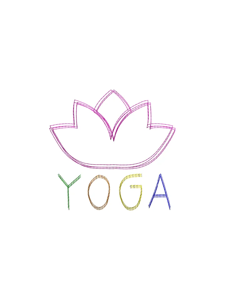 Lotus scribble stitch embroidery design,Lotus embroidery design,Yoga embroidery design,INSTANT DOWNLOAD-1385