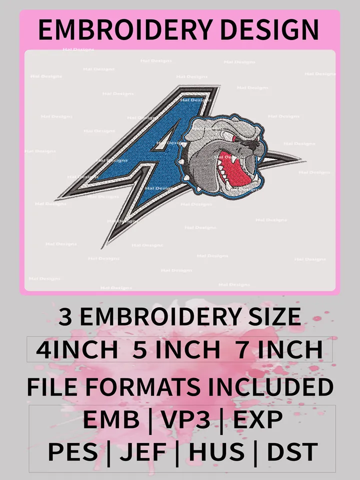 NCAA UNC Asheville Bulldogs Embroidery File, 3 Sizes, 6 Formats, NCAA Machine Embroidery Design, NCAA Logo, NCAA Teams
