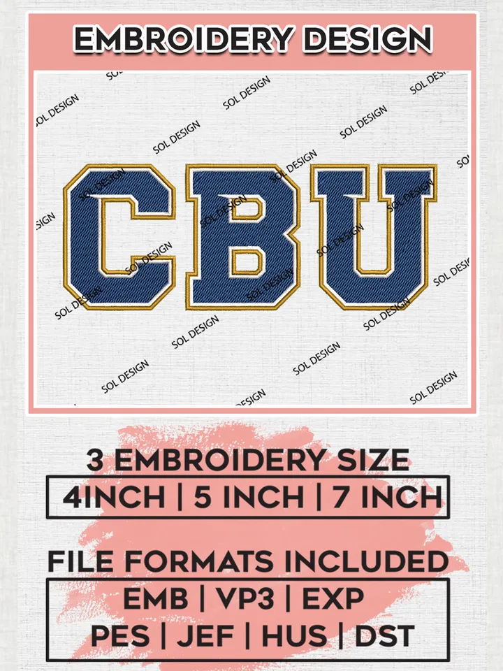 California Baptist Lancers Logo Machine Embroidery Design, NCAA CBU Lancers Team Embroidery Design Design files, NCAA Team Embroidery Designs, NCAA Machine Embroidery Designs, Digital Download