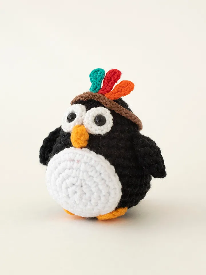 Crochet penguin indian toy Christmas gift idea, cute little penguin figurine, stuffed animals toys handmade pinguin doll