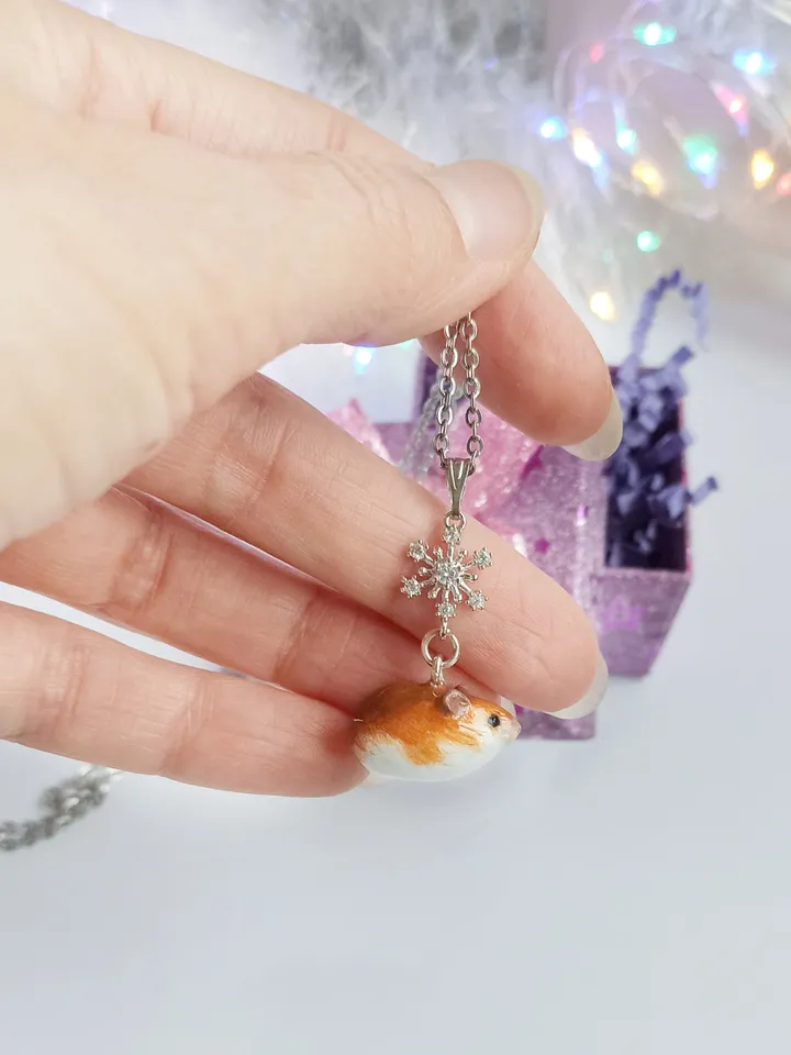 Red syrian hamster necklace (US discount)