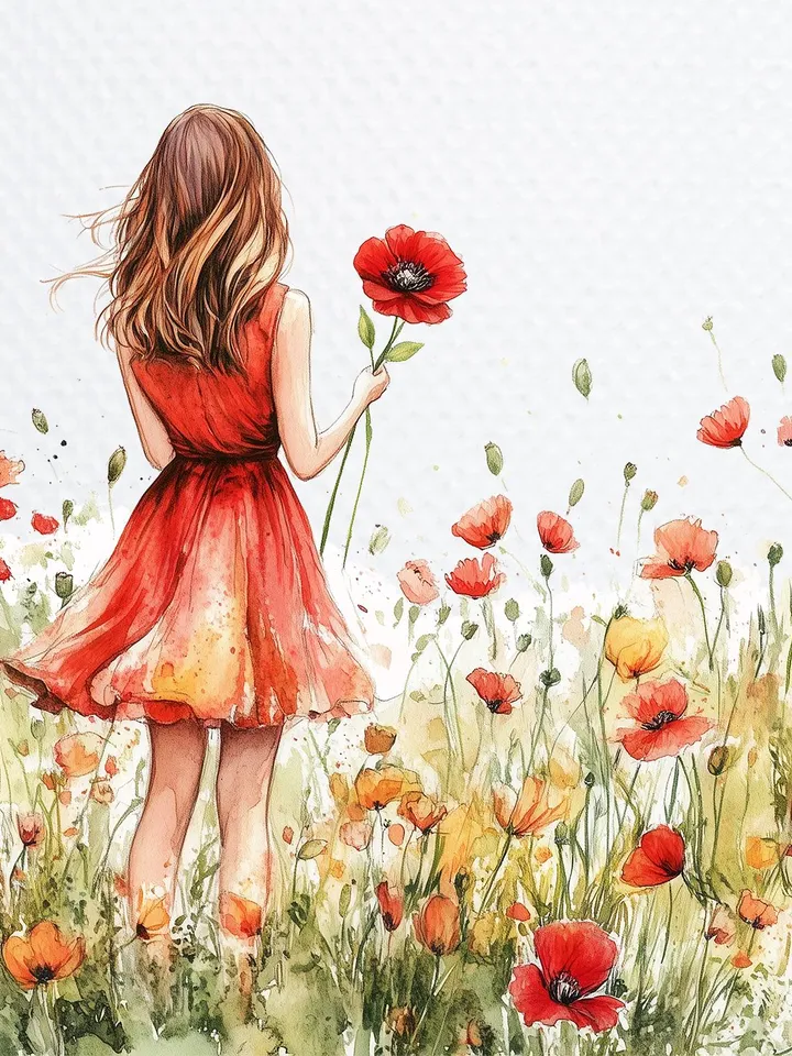 26 Girl and Flower PNG bundle, Printable Watercolor Floral Girl clipart, floral woman png for sublimation pack, Paper craft, junk journal