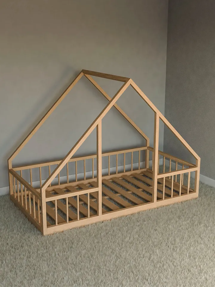 Montessori Floor House Bed Plan, Twin Size, PDF, DIY