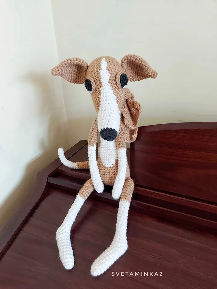 Greyhound Dog Crochet Pattern Amigurumi, Whippet, Italian Greyhound, Galgo, Sighthound, Lurcher. Digital Download. PDF.