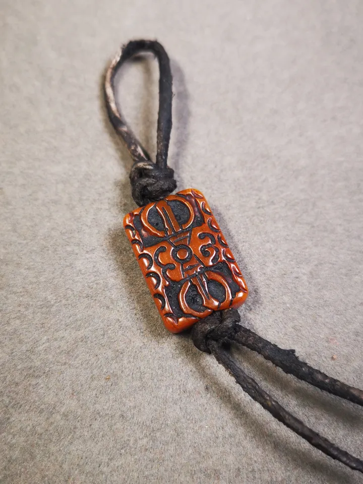 Gandhanra Tibetan Buddhism Vajra Pendant,Hand Carved Yak Bone Dorje Amulet