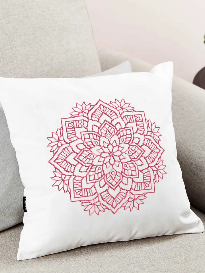 Flower mandala cross stitch pattern download PDF Monochrome cross stitch Modern mandala embroidery Floral ornament cross stitch chart #M87