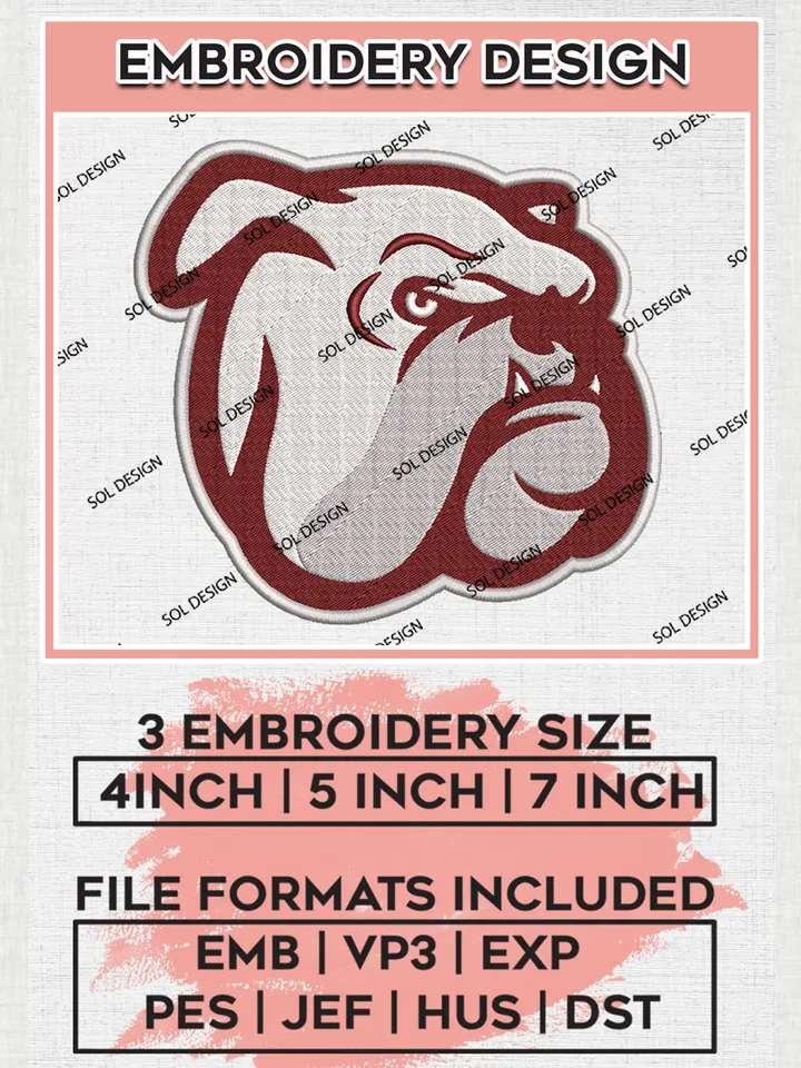 Mississippi State Bulldogs Embroidery Designs, NCAA Logo Machine Embroidery Files, NCAA Mississippi State Bulldogs Logo, NCAA Embroidery Designs, Machine Embroidery Designs, Digital Download